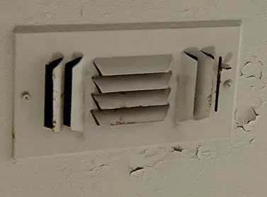 paint chipping around air vents