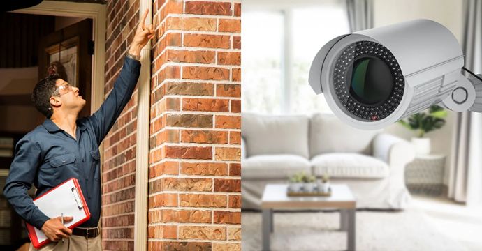 home watcher and security camera monitoring inside of house